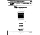 White-Westinghouse GF770HXD5 cover page diagram
