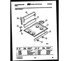 White-Westinghouse GF670HXW2 cooktop parts and backguard diagram