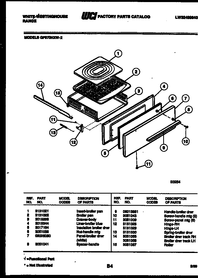 Broiler drawer parts