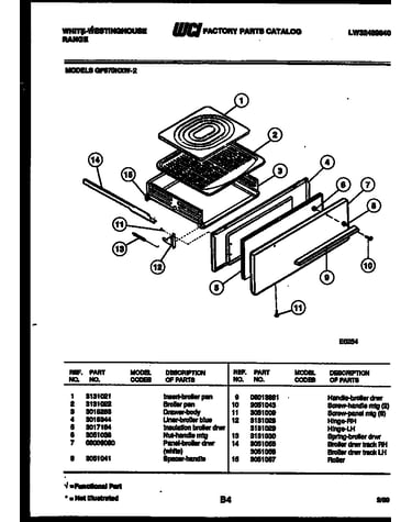Broiler drawer parts