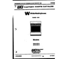 White-Westinghouse GF521HXW2 cover page diagram