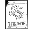 White-Westinghouse GF521HXW2 cooktop parts and backguard diagram