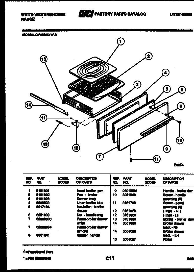 Broiler drawer parts