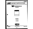 White-Westinghouse SU180MXR1 cover sheet diagram