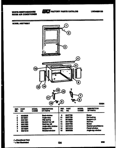 Cabinet and installation parts