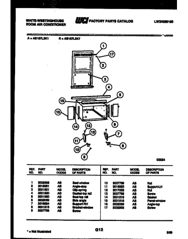 Cabinet and installation parts