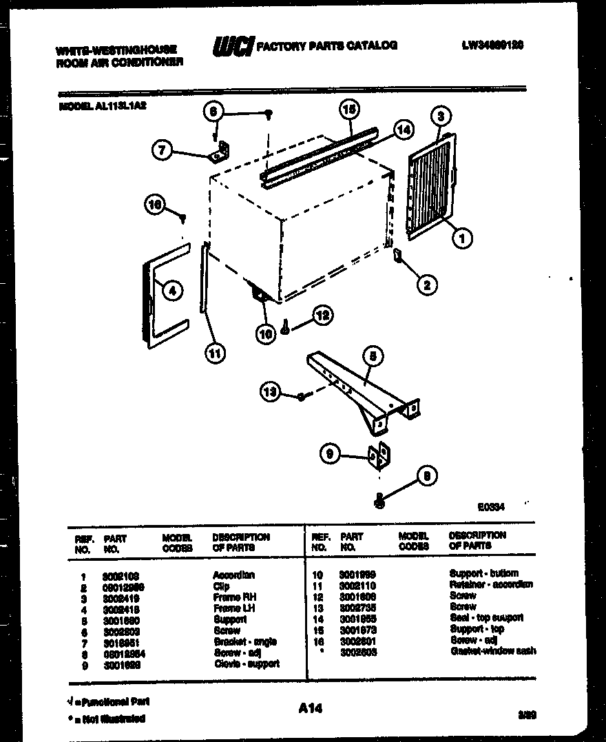 Cabinet and installation parts