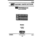 White-Westinghouse AL125M1A1 front cover diagram