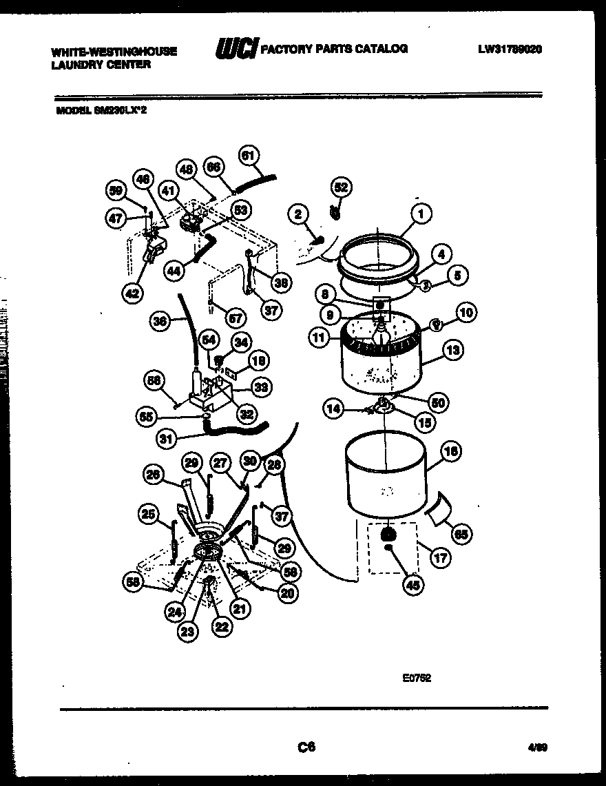 TUBS, WATER VALVE AND LID SWITCH