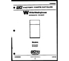 White-Westinghouse RT114LCW1 cover page diagram