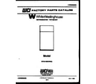 White-Westinghouse RTG143GCV2A cover page diagram