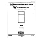 White-Westinghouse RTG153HCH2A cover page diagram