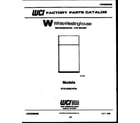 White-Westinghouse RTG163GCV3A cover page diagram