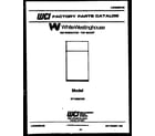 White-Westinghouse RT155MCD0 cover page diagram