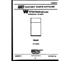 White-Westinghouse RT171MCW0 cover page diagram