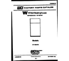 White-Westinghouse RT176MCW0 cover page diagram
