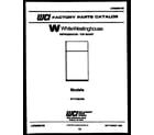 White-Westinghouse RT177MCD0 cover page diagram