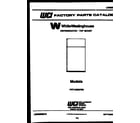White-Westinghouse PRT193MCH0 cover page diagram