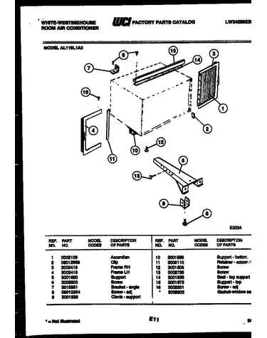 Cabinet and installation parts