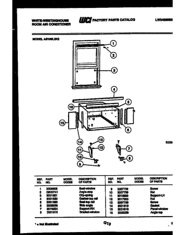 Cabinet and installation parts