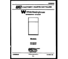 White-Westinghouse RT219MCW0 cover page diagram