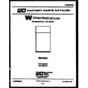 White-Westinghouse RT219MCV0 cover page diagram
