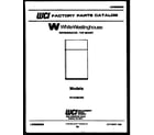 White-Westinghouse RT197MCH0 cover page diagram