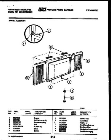 Cabinet and installation parts