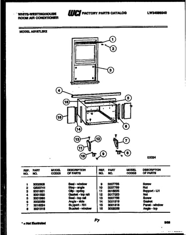 Cabinet and installation parts