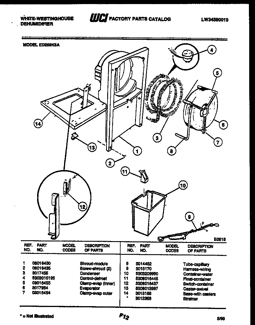 Water and condensing parts