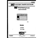 White-Westinghouse AL119K1A3 front cover diagram