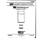 White-Westinghouse RT215MCF1 cover page diagram