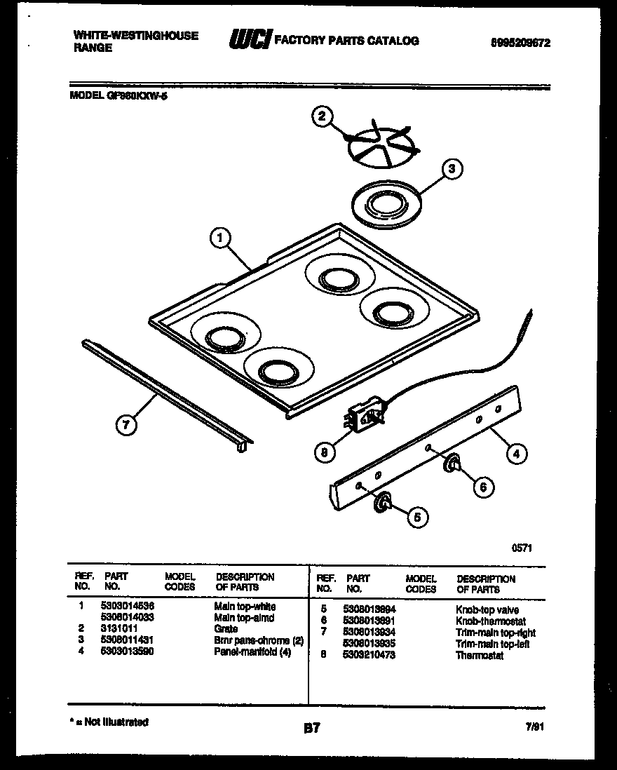 Cooktop parts