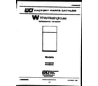 White-Westinghouse RT216MCF1 cover page diagram