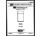 White-Westinghouse PRT217MCW0 cover page diagram