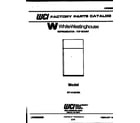 White-Westinghouse RT141GCDA cover page diagram