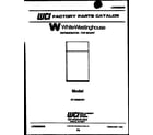White-Westinghouse RT155MCW1 cover page diagram