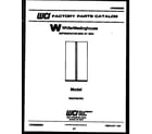 White-Westinghouse RS227MCV0 front cover diagram