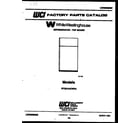 White-Westinghouse RTG216JCH3A cover page diagram