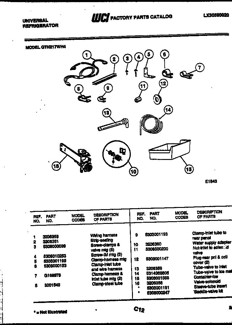 Ice maker installation parts
