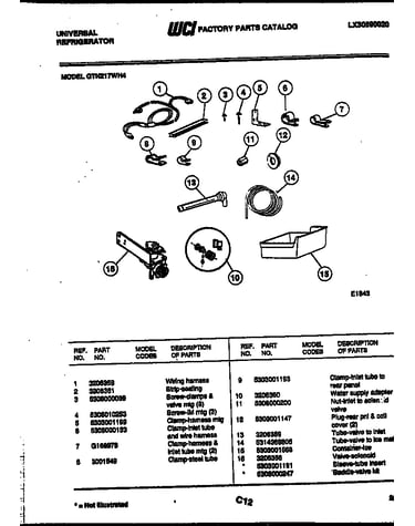 Ice maker installation parts