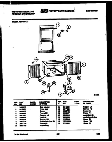 Cabinet and installation parts
