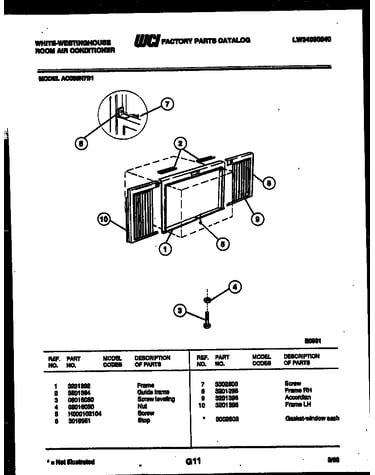 Cabinet and installation parts