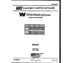 White-Westinghouse AS186N2K1 front cover diagram