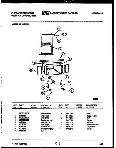 Cabinet and installation parts