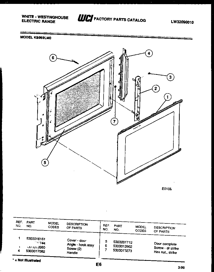 Upper oven door parts