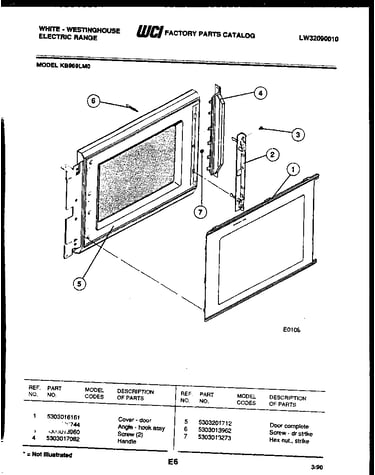 Upper oven door parts