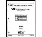 White-Westinghouse AL095N1A1 front cover diagram