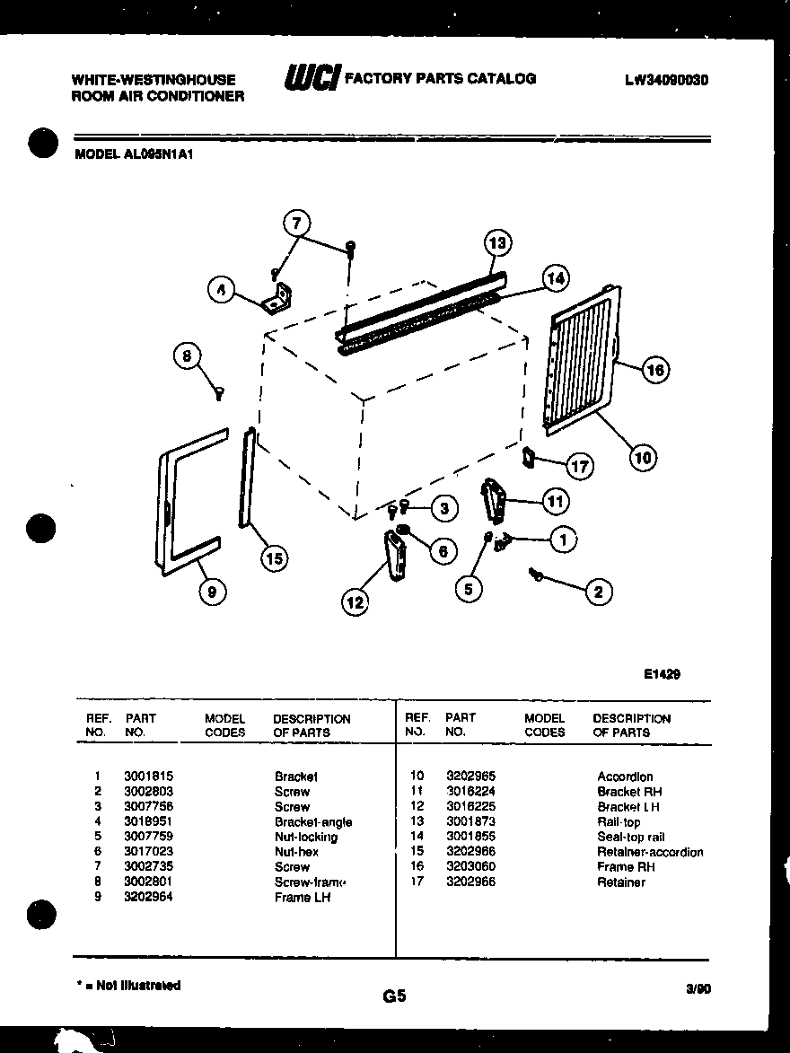 Cabinet and installation parts