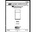 White-Westinghouse RT154LCD1 cover page diagram